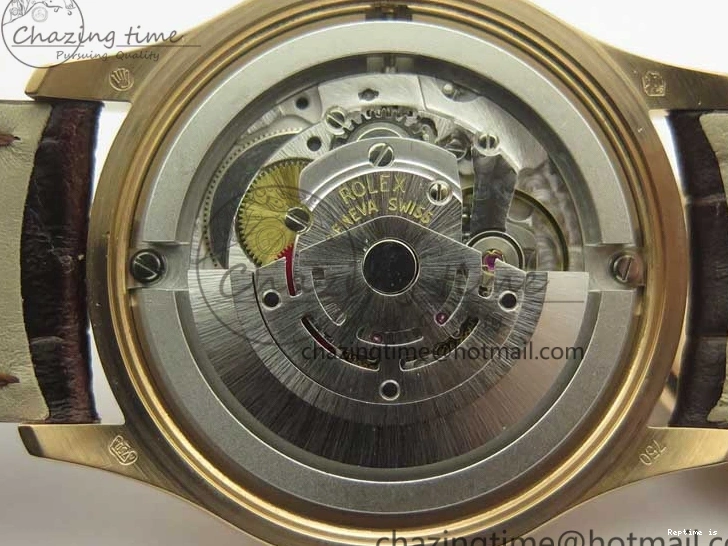 1222 Tailored Cellini Time 50509 RG MKF Best Edition Black Dial Roman Marker on Brown Leather Strap A3132 V 3406